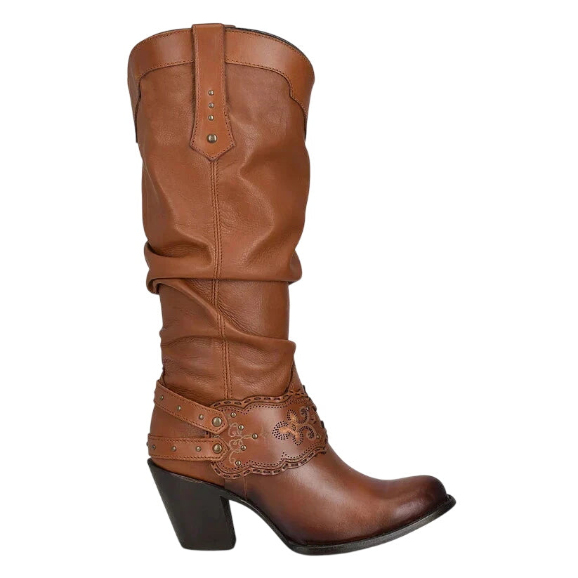 Cuadra Women's Honey Stud & Harness Round Toe Tall Boot — CU202