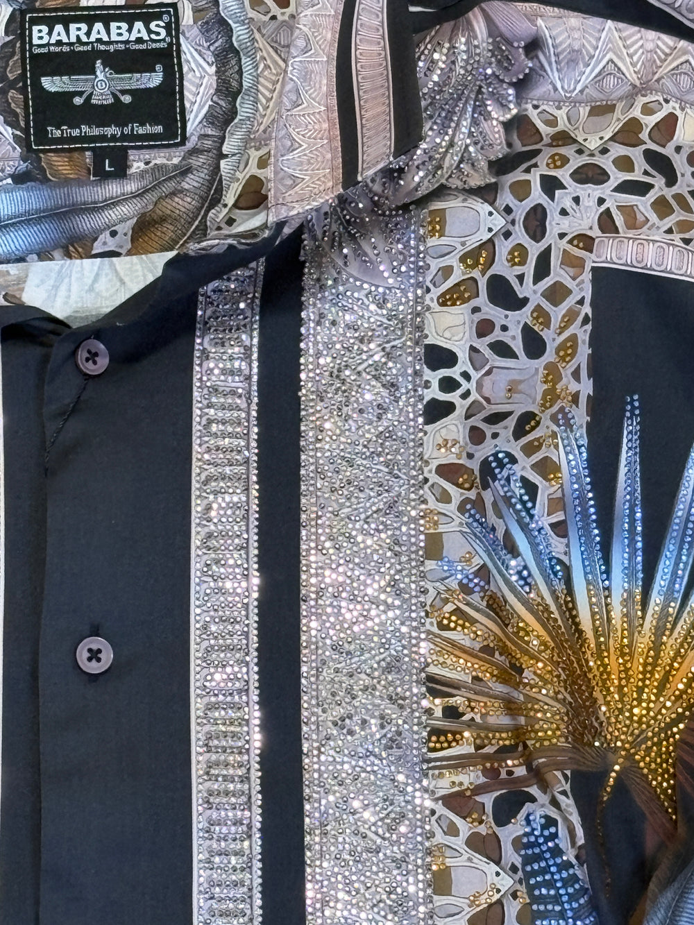 Barabas Veneto Rhinestone Men's Long Sleeve Shirt
