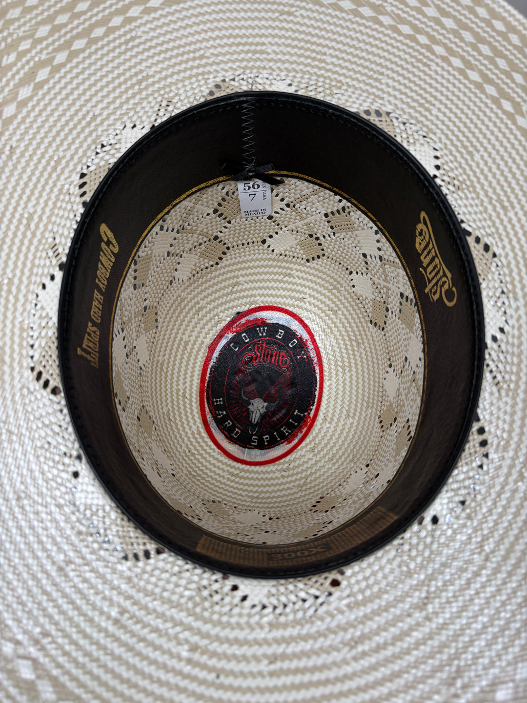 Stone Honeycomb 300X Straw Open Crown Hat