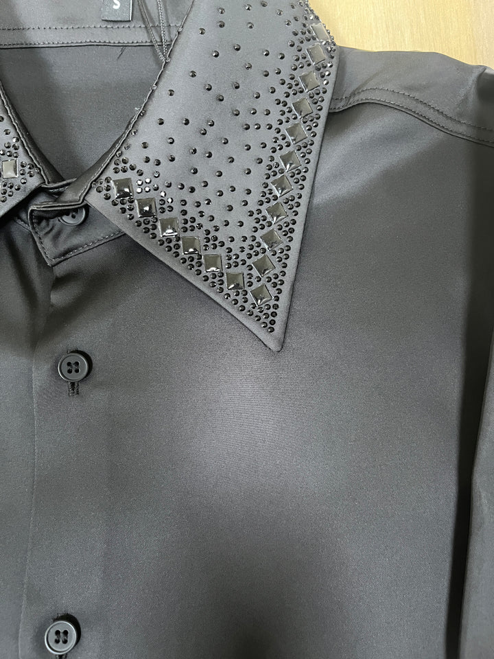 Barabas Black Rhinestone Men&