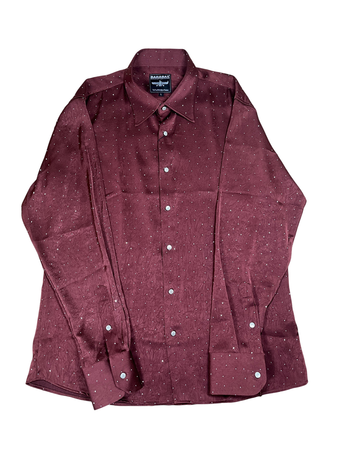 Barabas Rhinestone Solid Long Sleeve Shirt