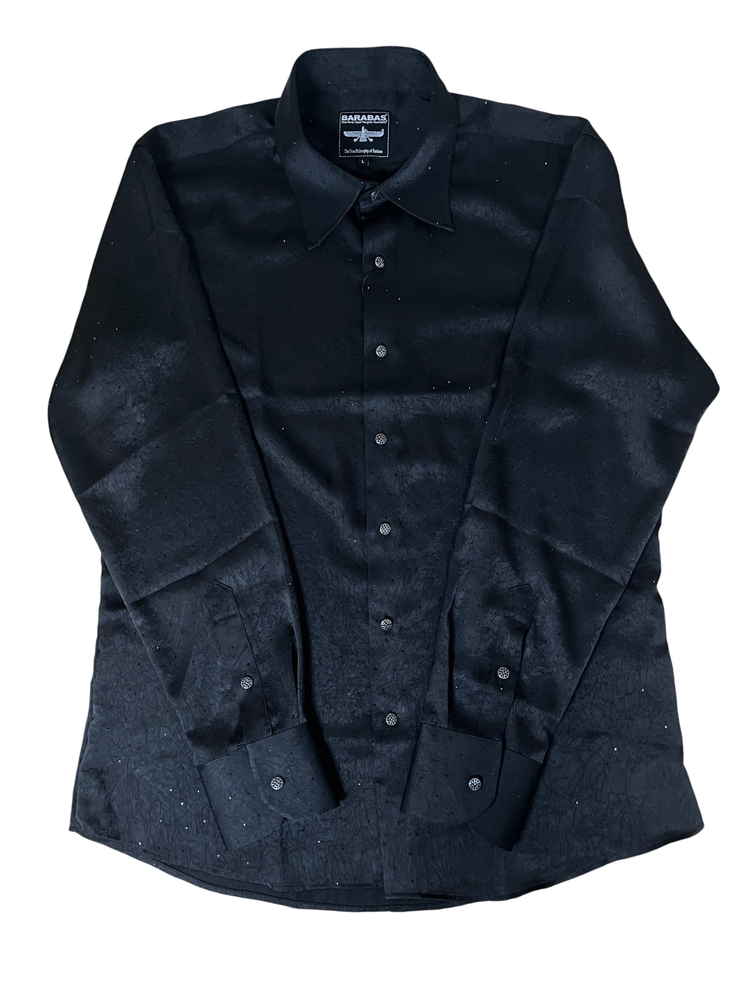 Barabas Rhinestone Solid Long Sleeve Shirt