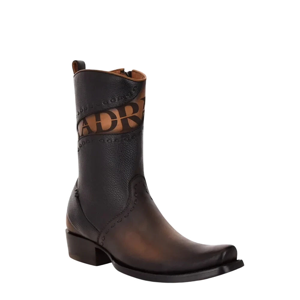Cuadra Men's Viena Black Laser & Woven Narrow Square Toe Boot — CU559